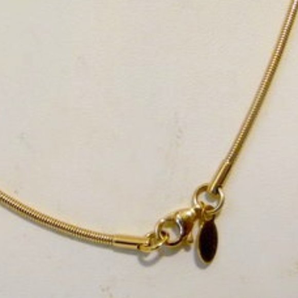 Colleen Lopez Fancy Cursive Script Initial "F" Pendant w/Chain 18" - Picture 2 of 4